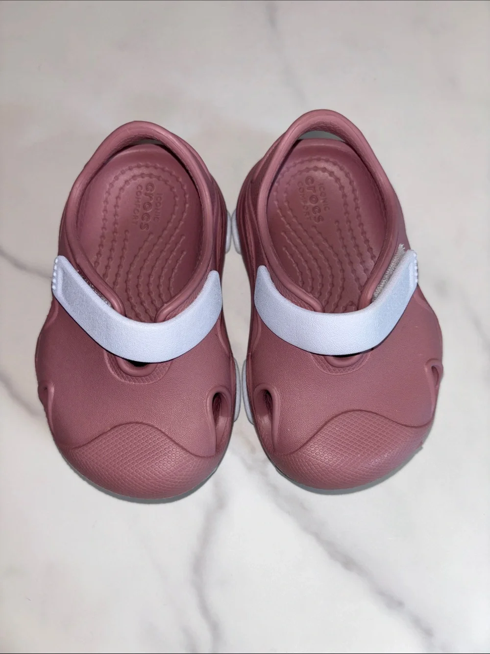 CROCS Kids Dusty Rose Clog with White Strap